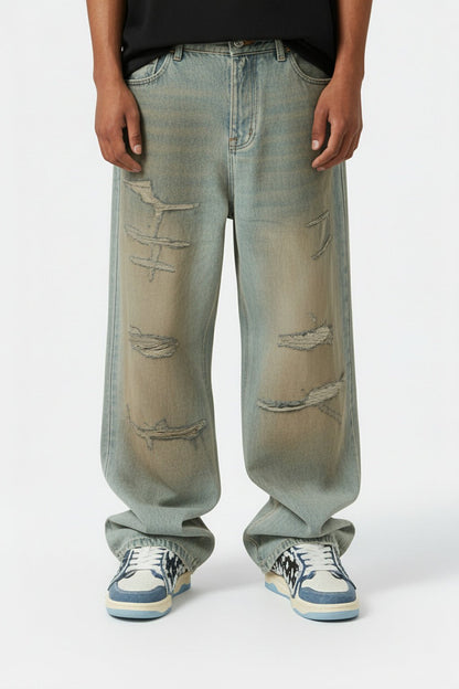 Jean effet sale