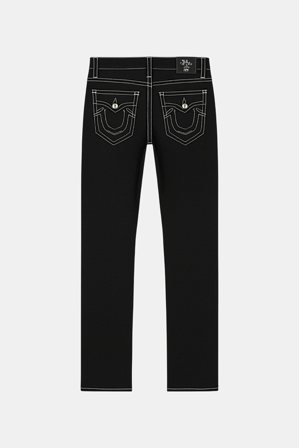 Black jeans with white stitching