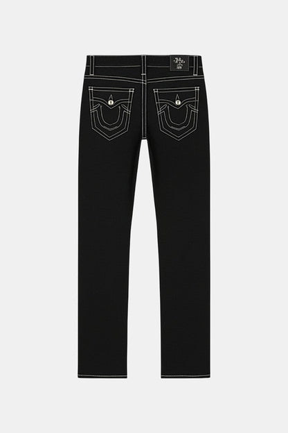Jean noir couture blanche
