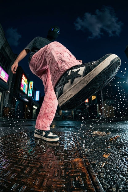 Pink jeans with star