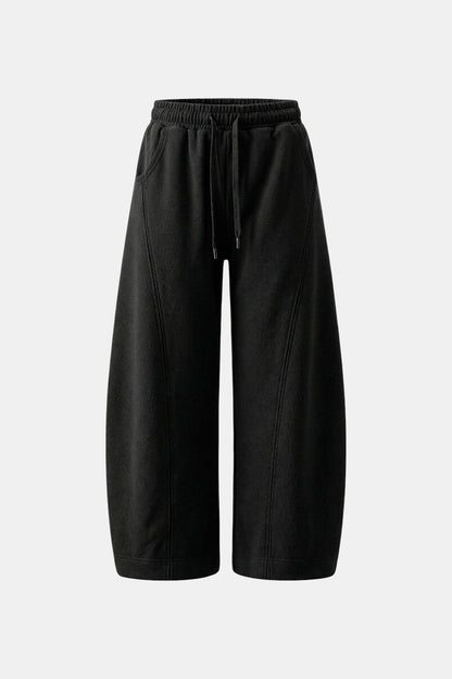 Black barrel joggers