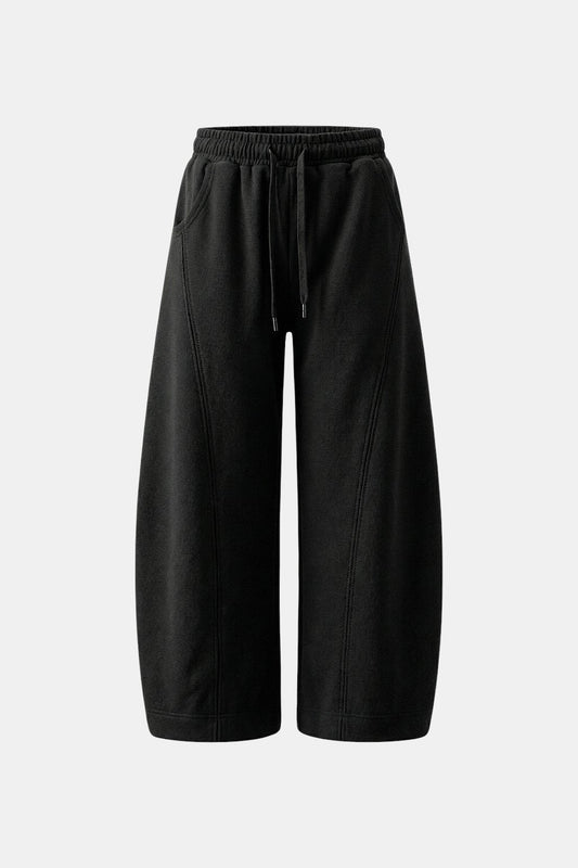 Black barrel joggers