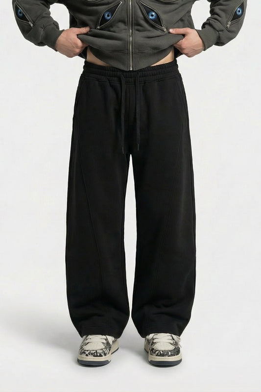 Black barrel joggers