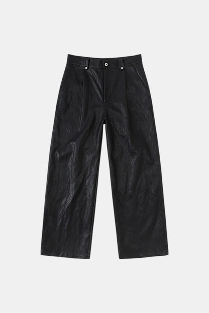 Leather baggy pants