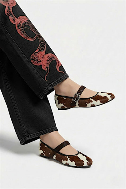 Cow Print Mary Jane