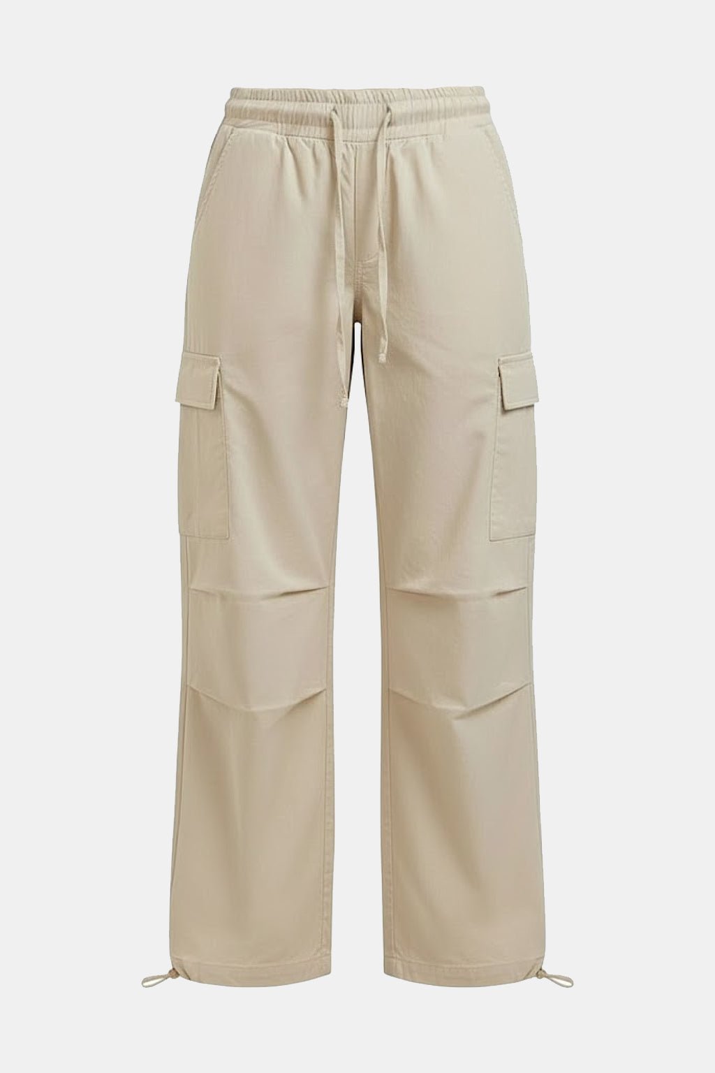 Beige parachute pants
