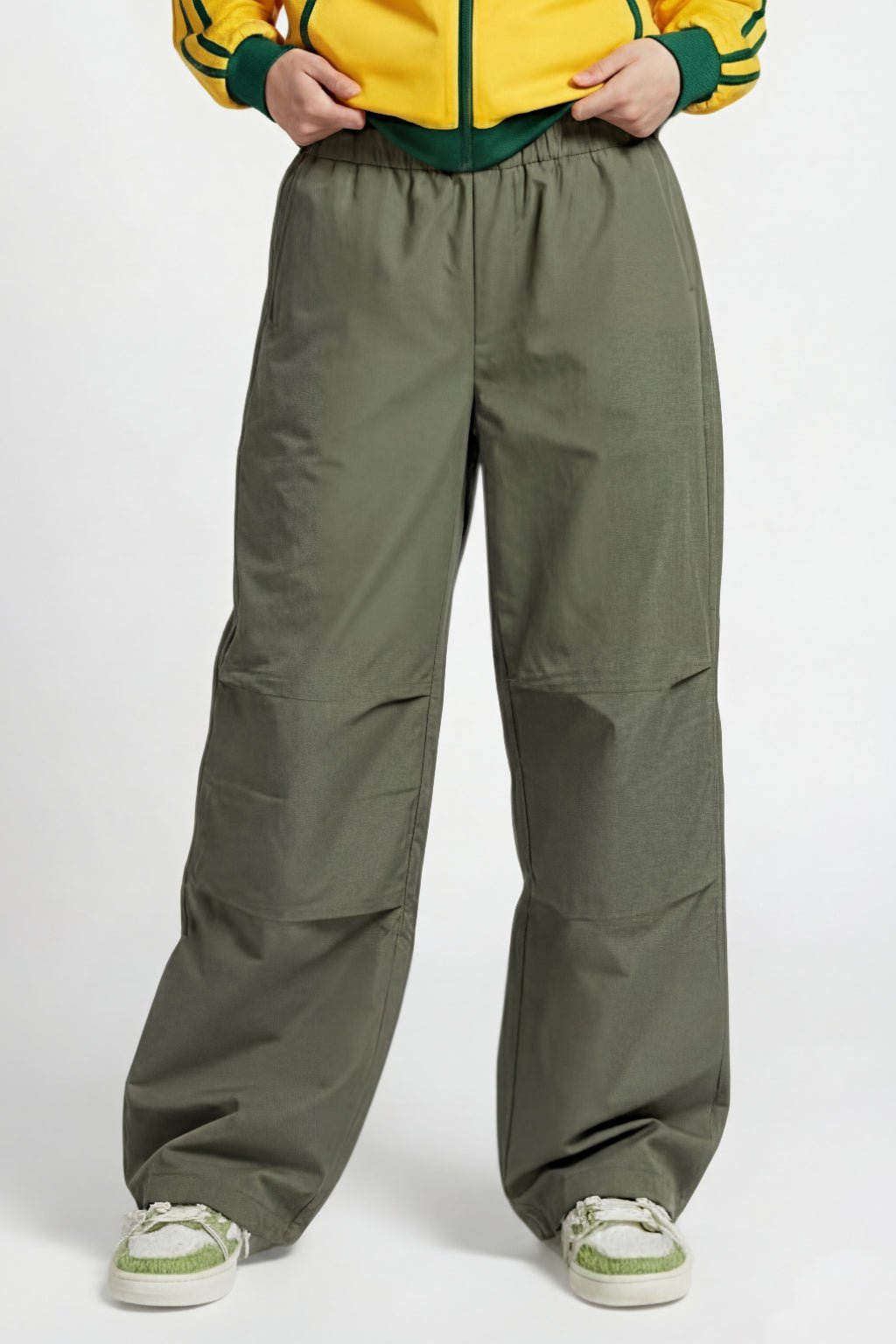 Khaki parachute pants