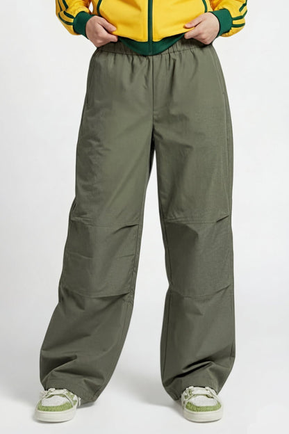 Khaki parachute pants