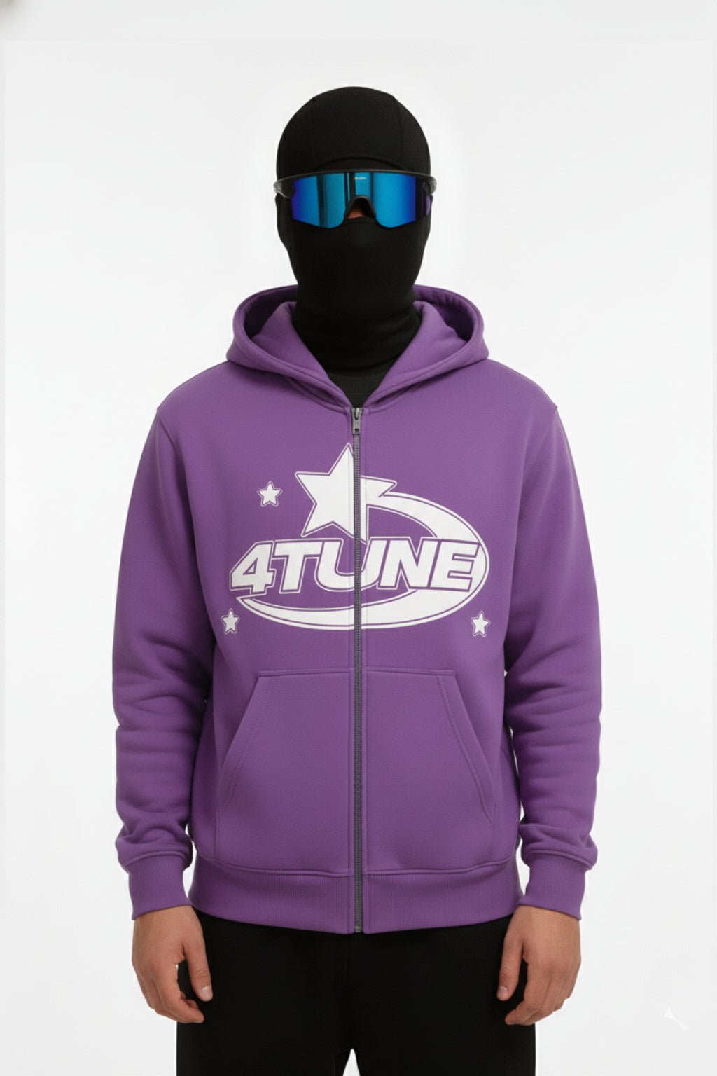 Purple full-zip hoodie