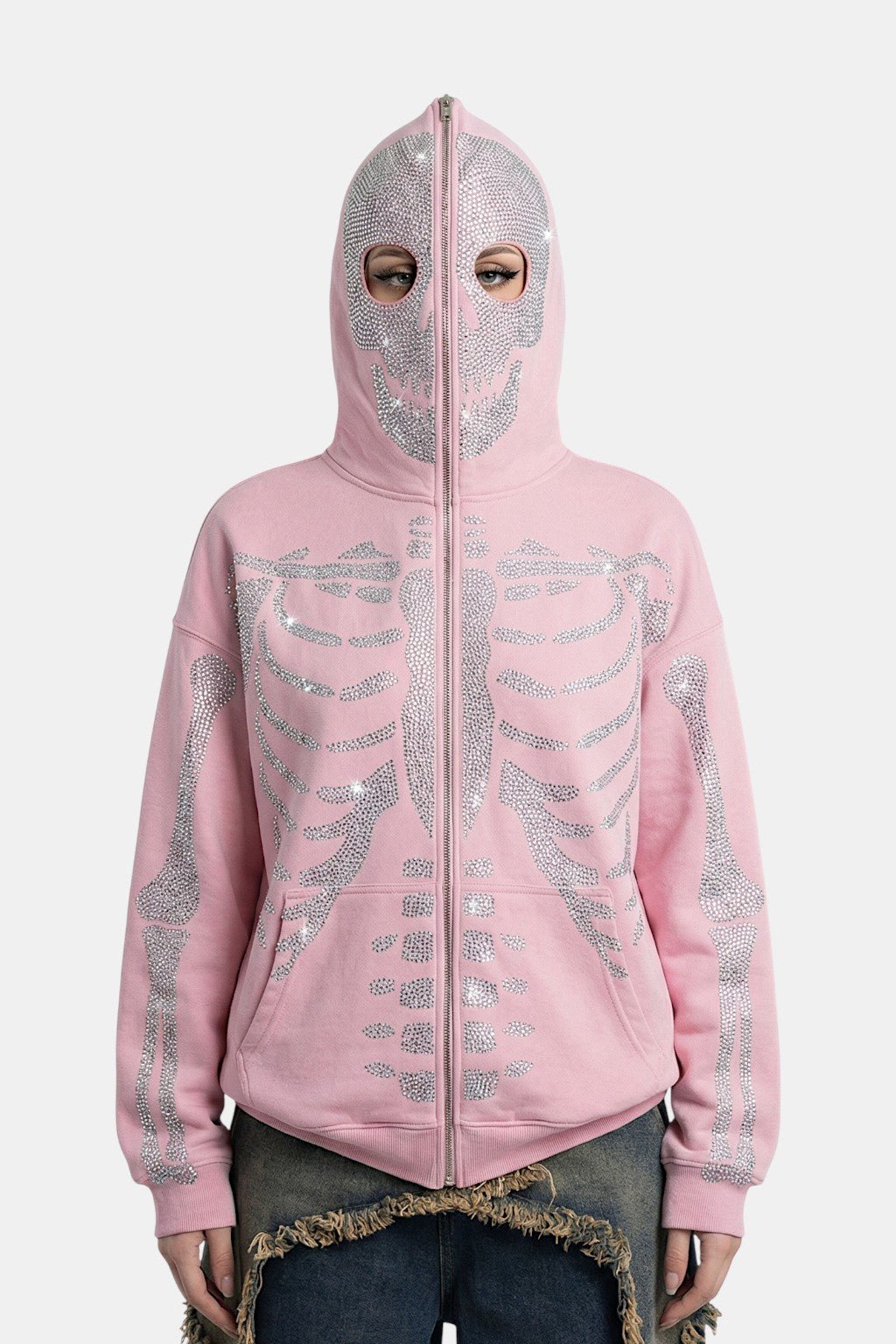 Rhinestone skeleton hoodie