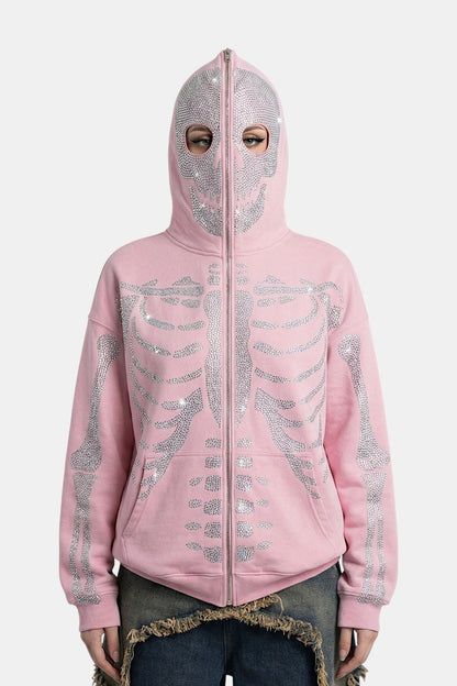 Rhinestone skeleton hoodie