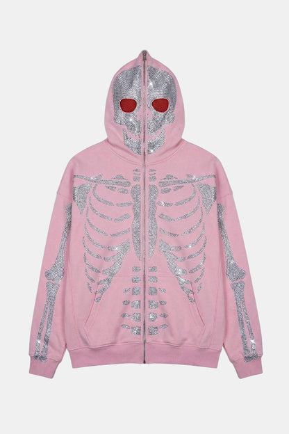 Rhinestone skeleton hoodie