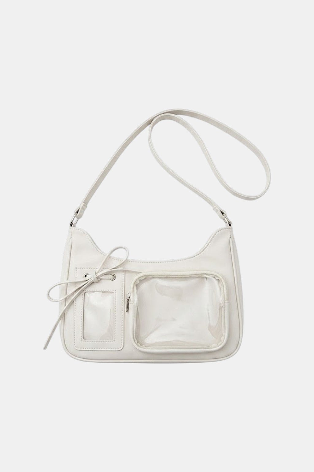 Handbag with transparent panel