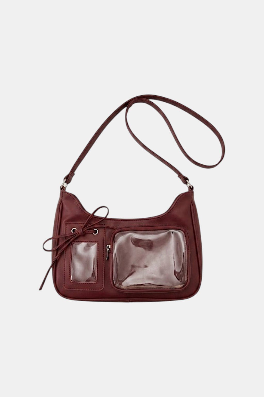 Handbag with transparent panel