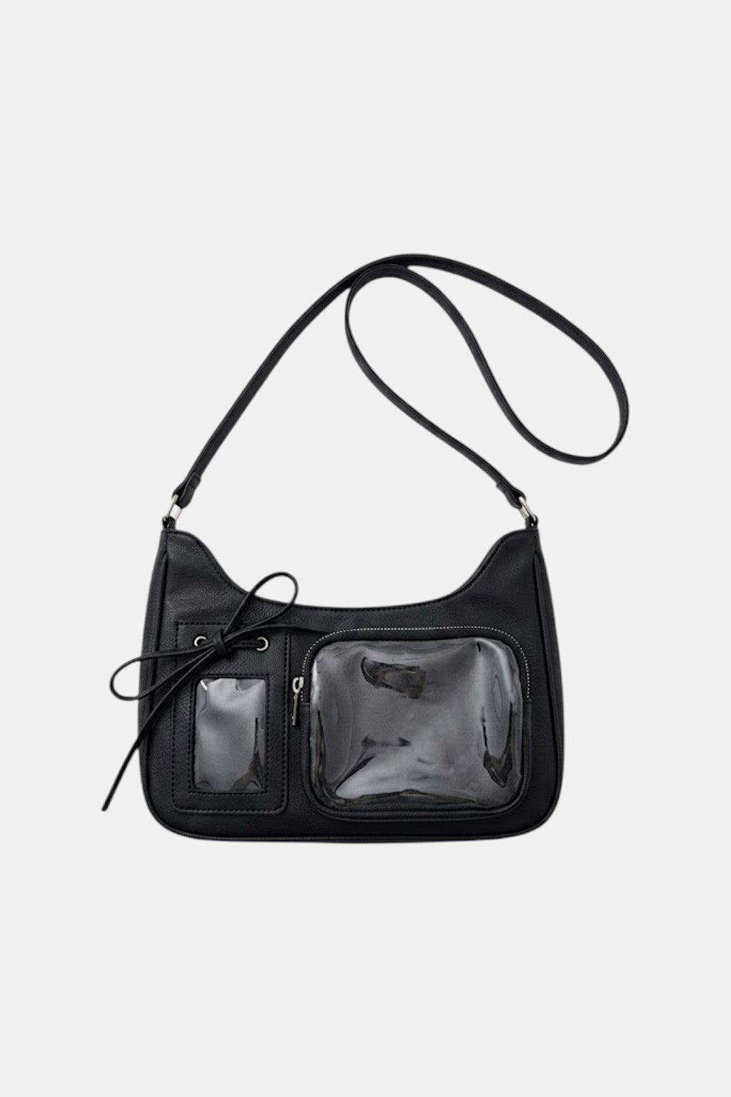 Handbag with transparent panel