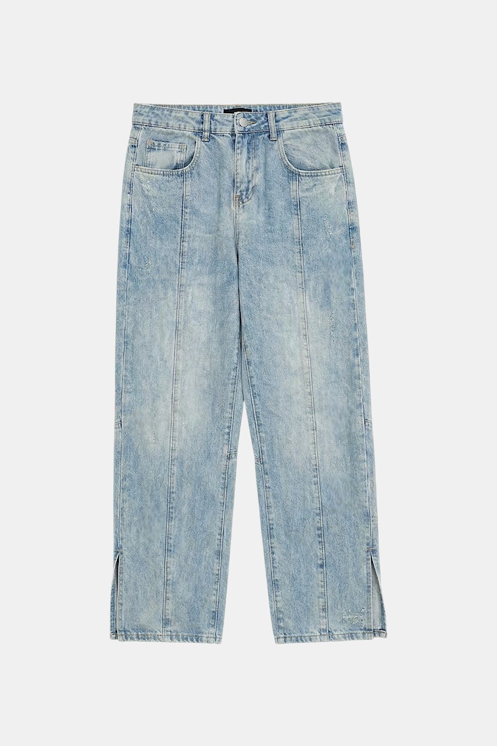 Stacked denim jeans for men