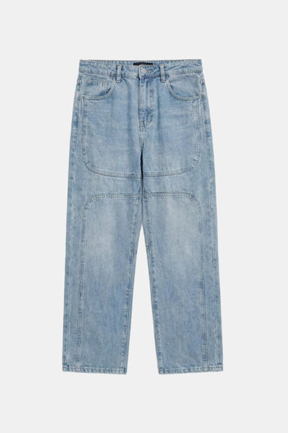 Stacked denim jeans for men