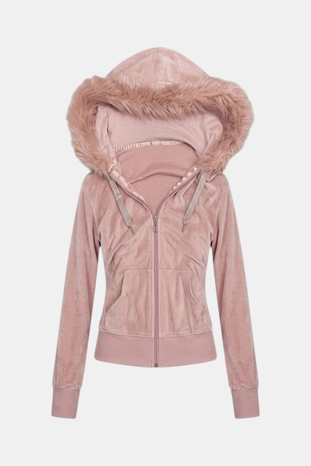 Suede fourrure hoodie