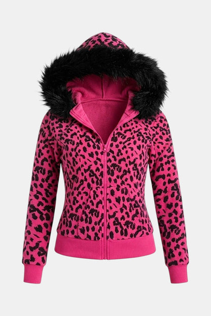 Suede fur hoodie