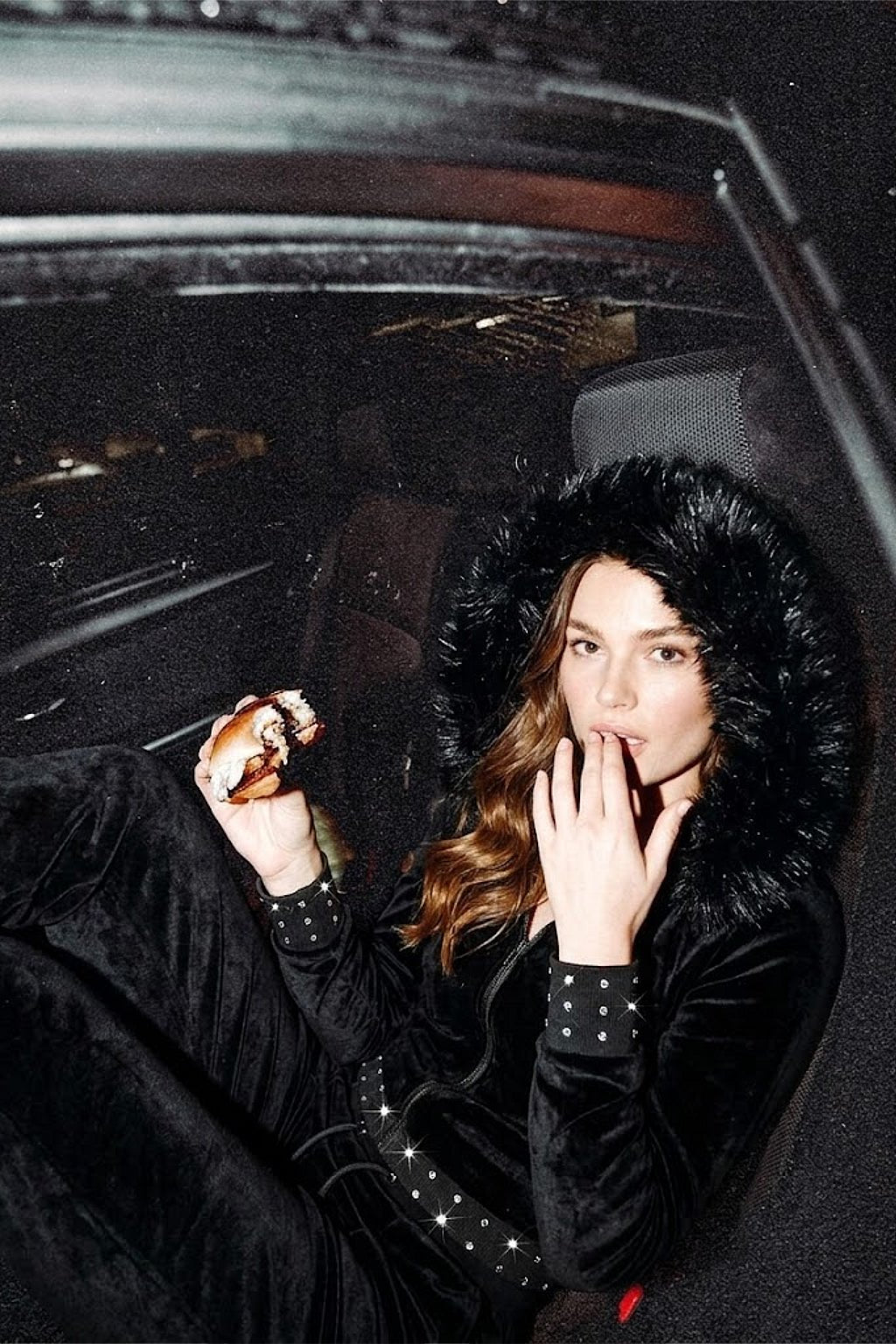 Suede fur hoodie