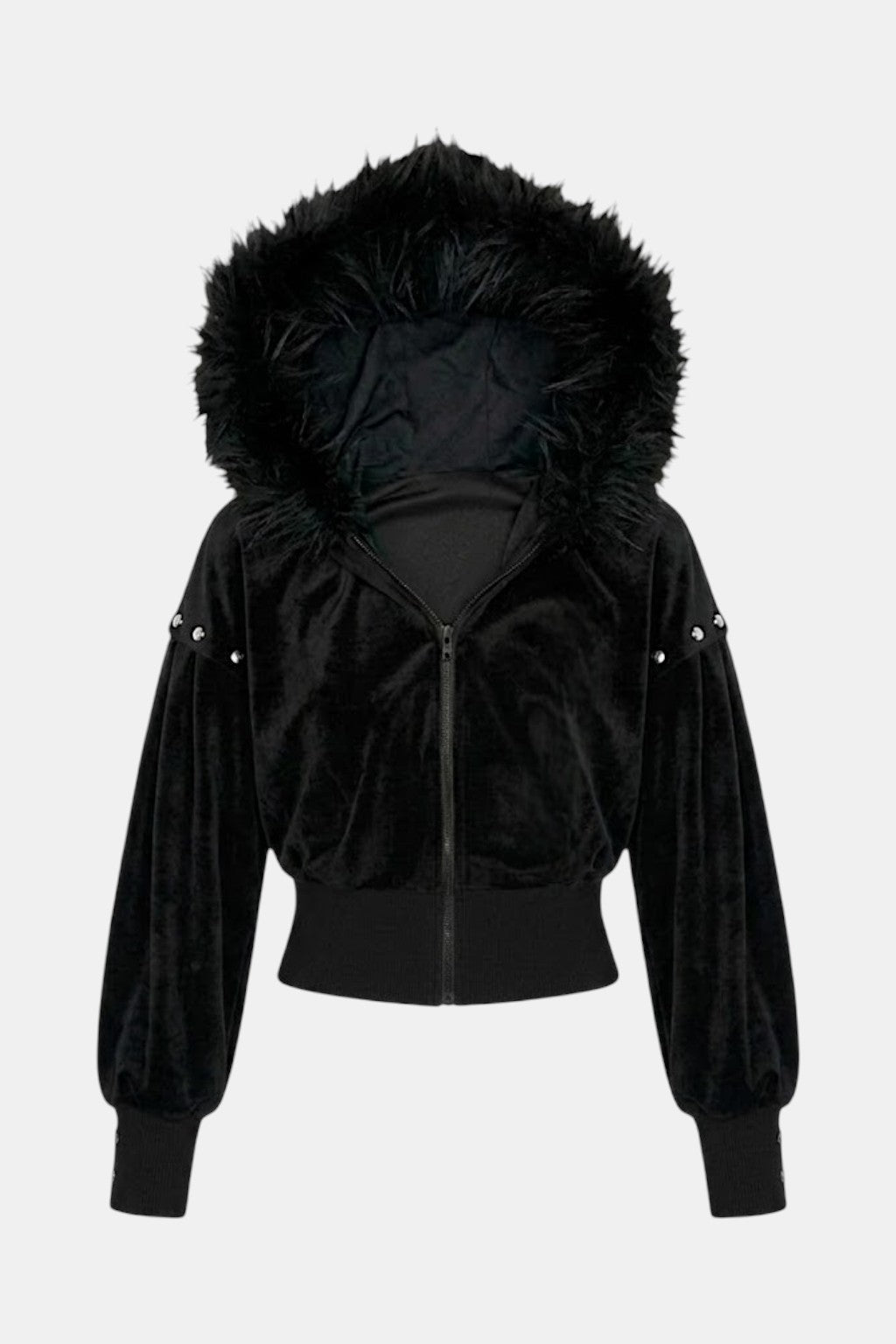 Suede fur hoodie