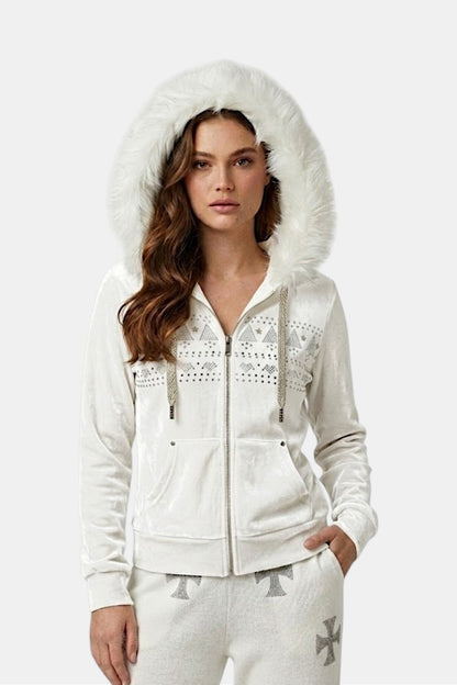 Suede fur hoodie