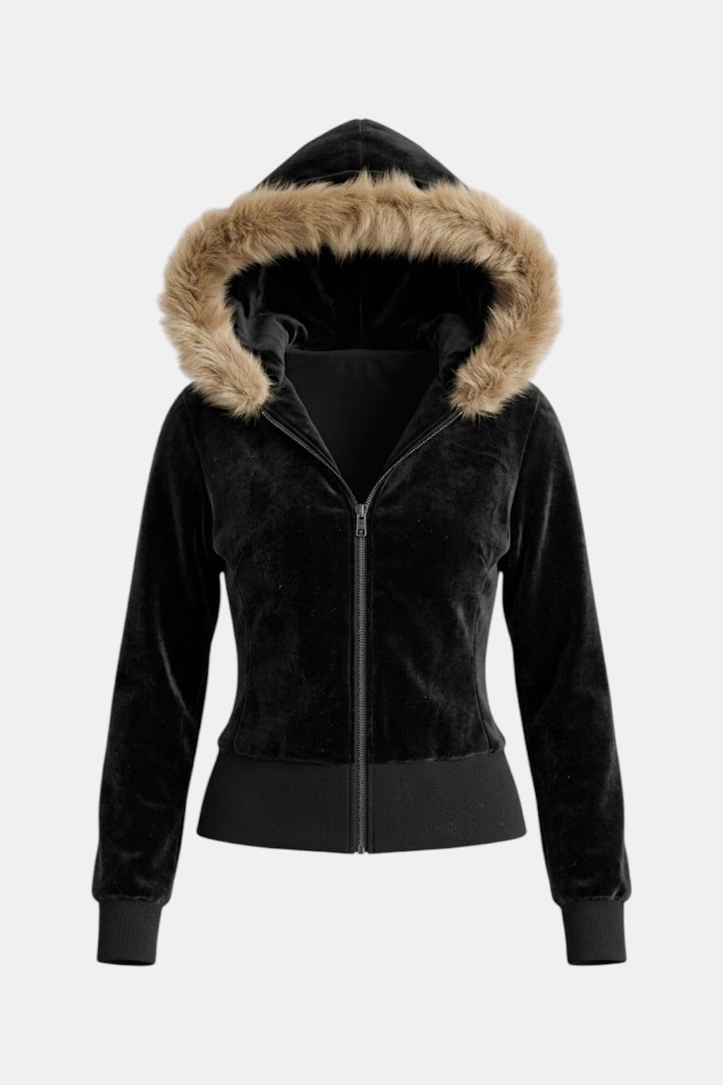 Suede fourrure hoodie