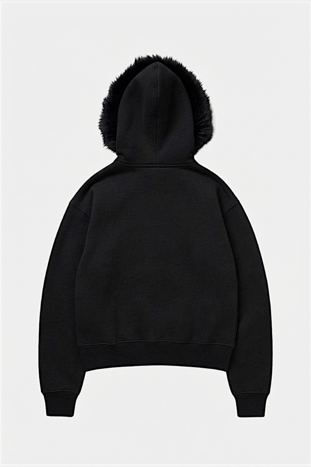 Fur hooded sweatshirt