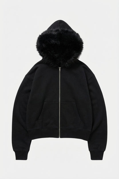 Sweat capuche fourrure