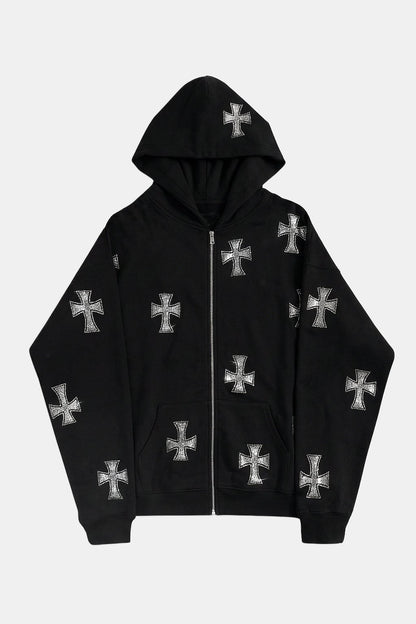 Rhinestone cross sweatshirt