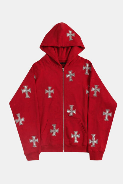 Rhinestone cross sweatshirt