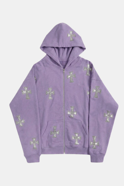Rhinestone cross sweatshirt