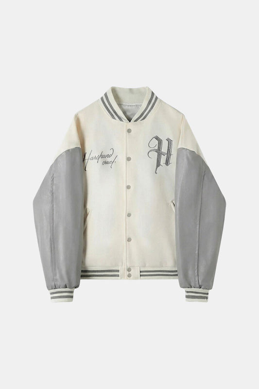 Beige varsity jacket