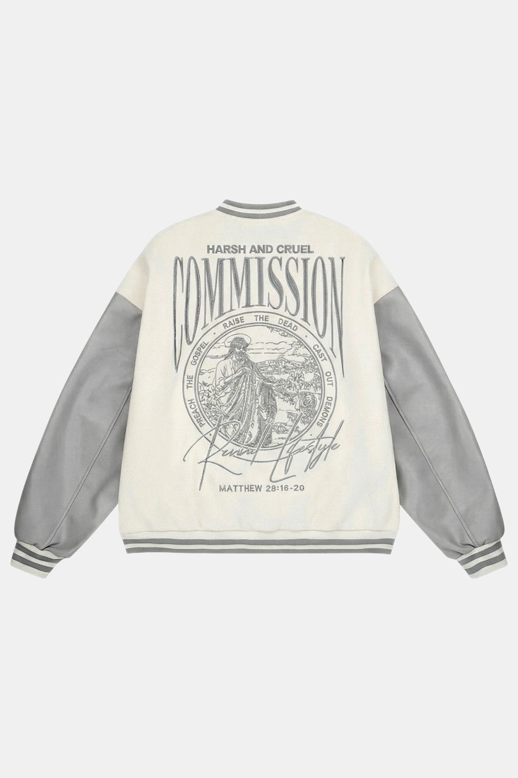 Beige varsity jacket