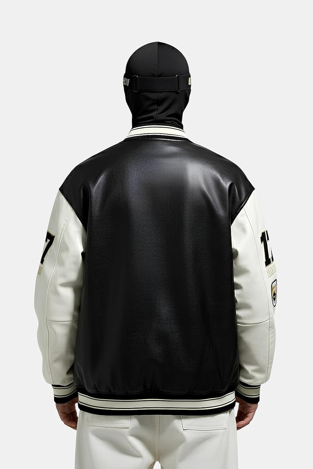 Leather varsity jacket