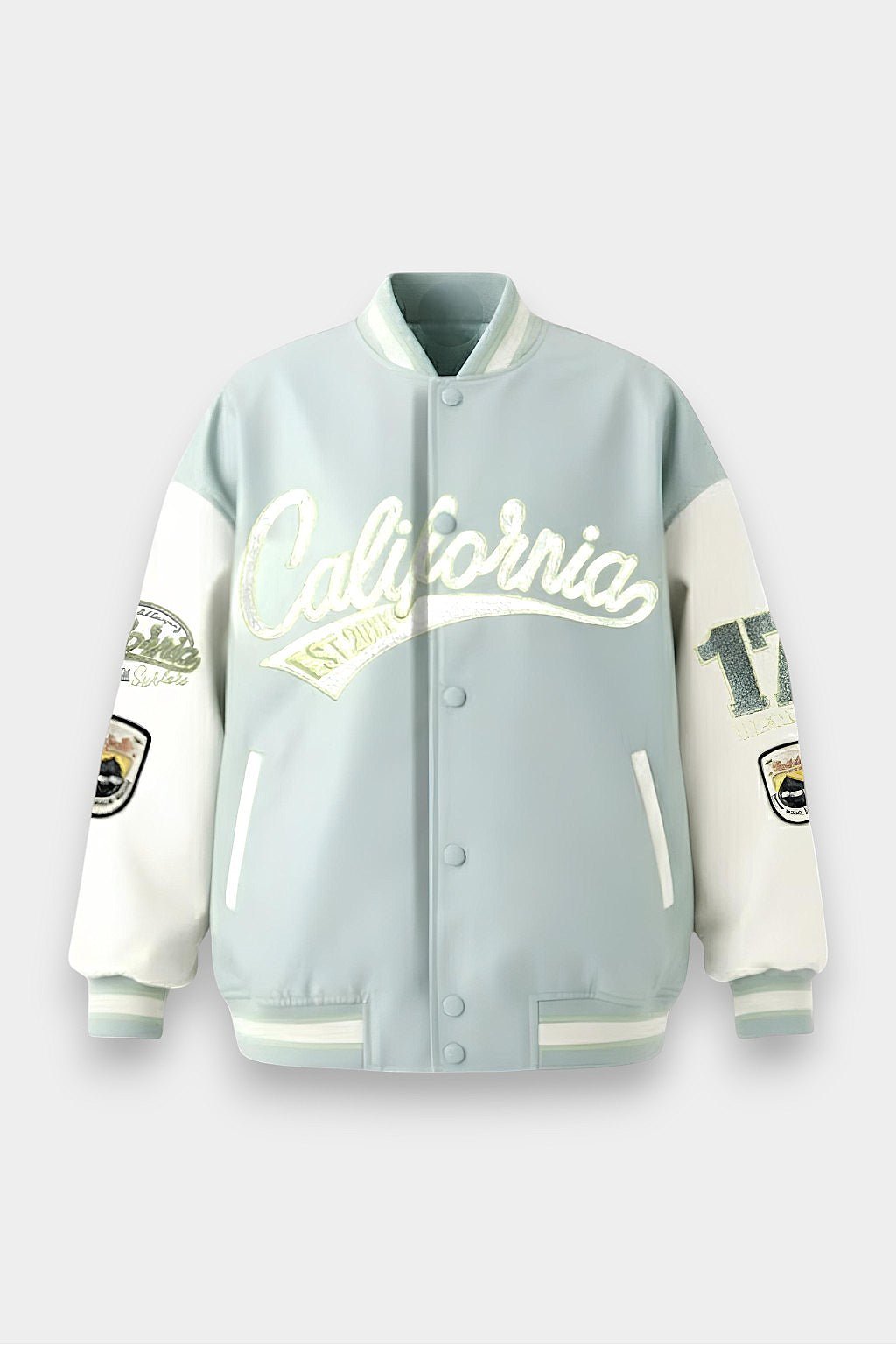 Leather varsity jacket