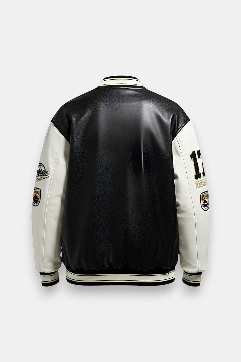 Leather varsity jacket