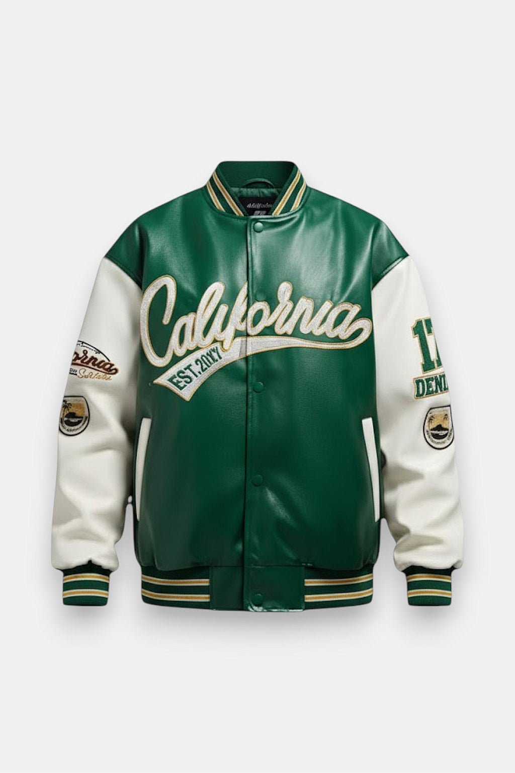 Leather varsity jacket
