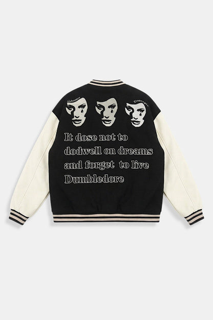 Black varsity jacket