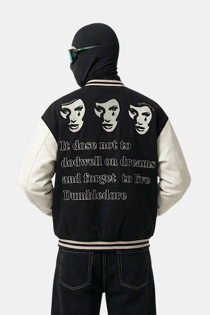 Black varsity jacket
