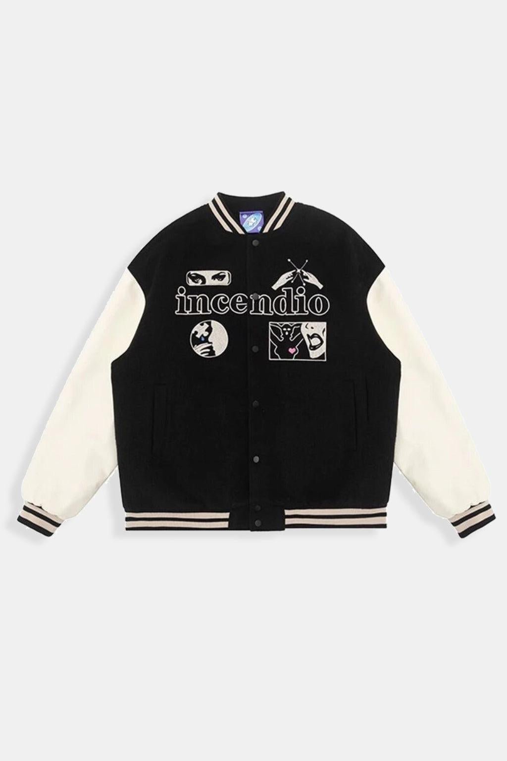 Black varsity jacket