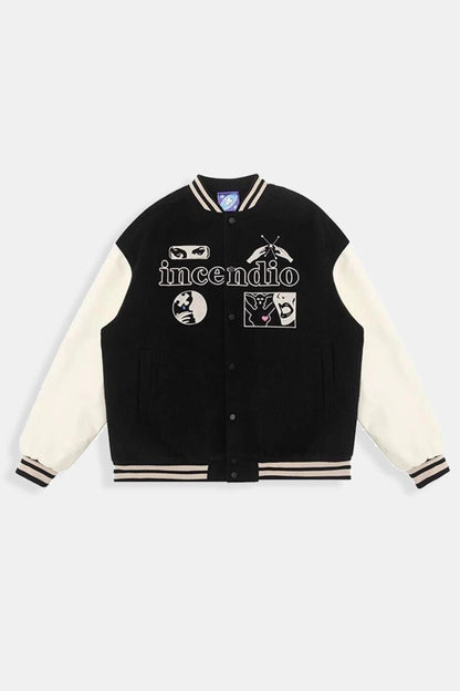 Black varsity jacket