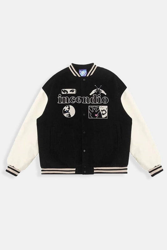 Black varsity jacket