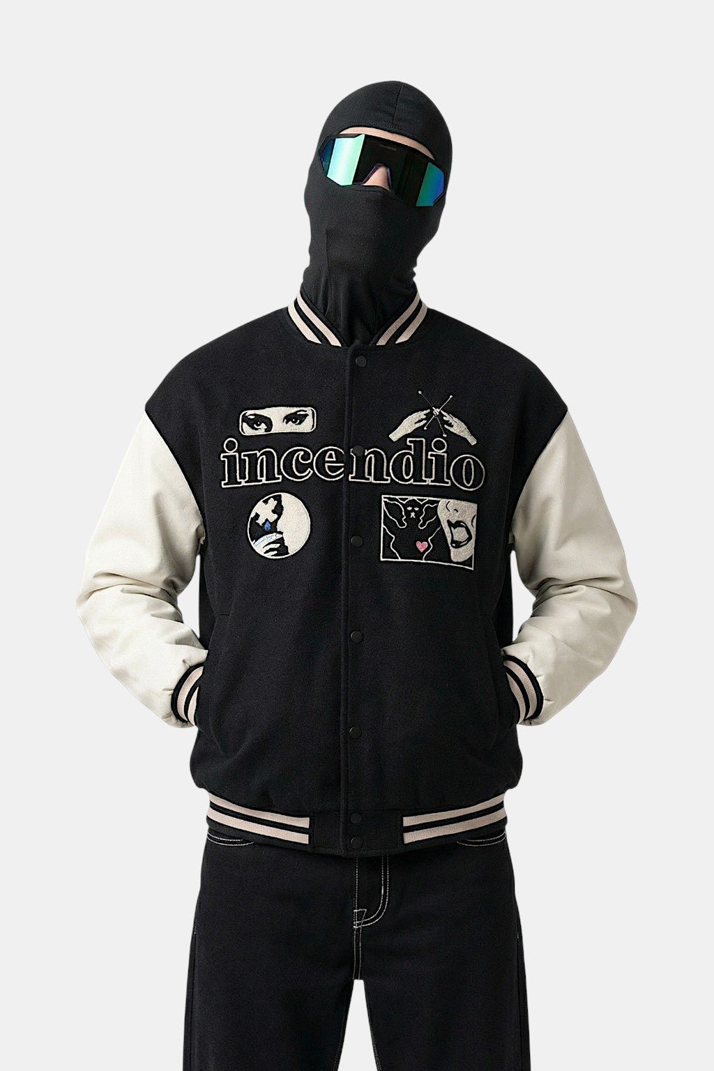 Black varsity jacket