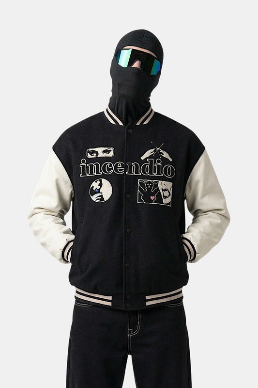 Black varsity jacket