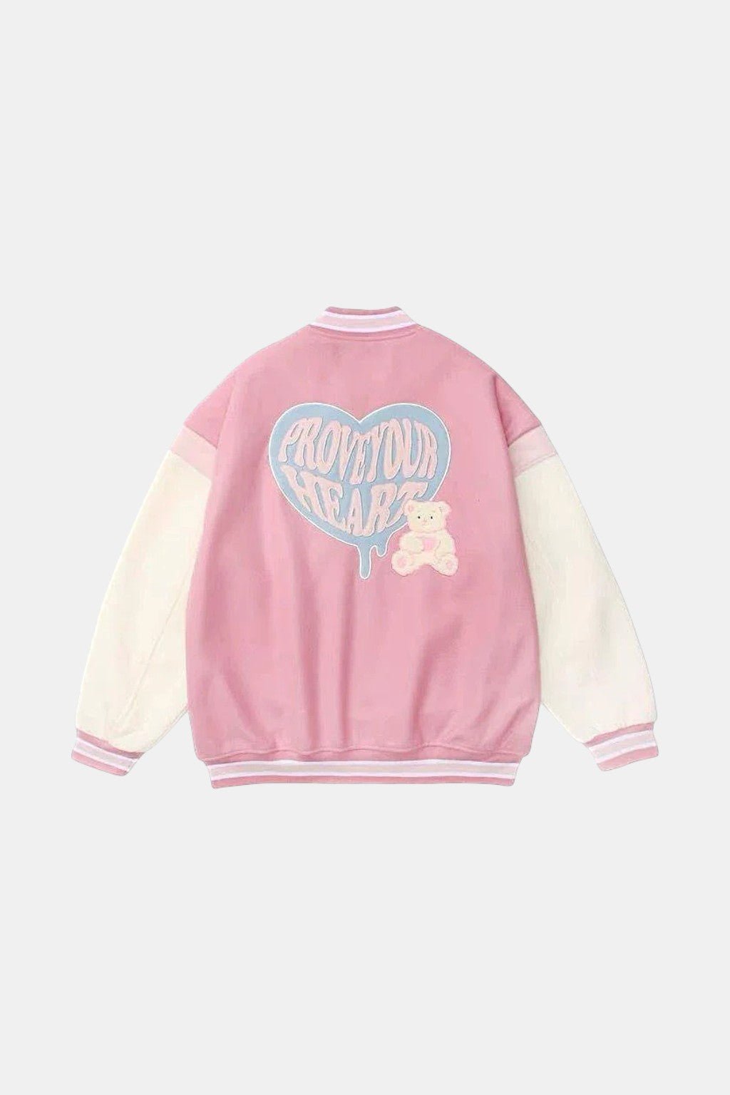 Pink varsity jacket