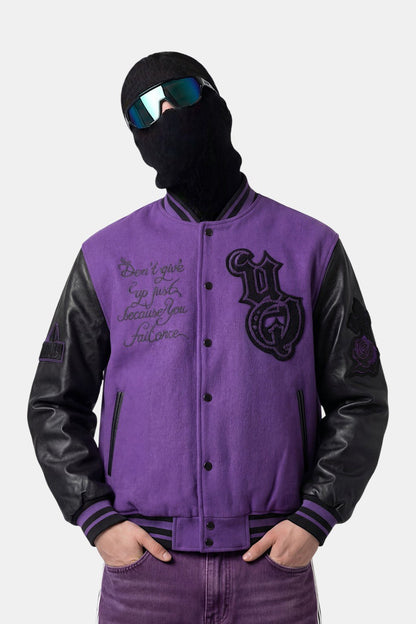 Purple varsity jacket