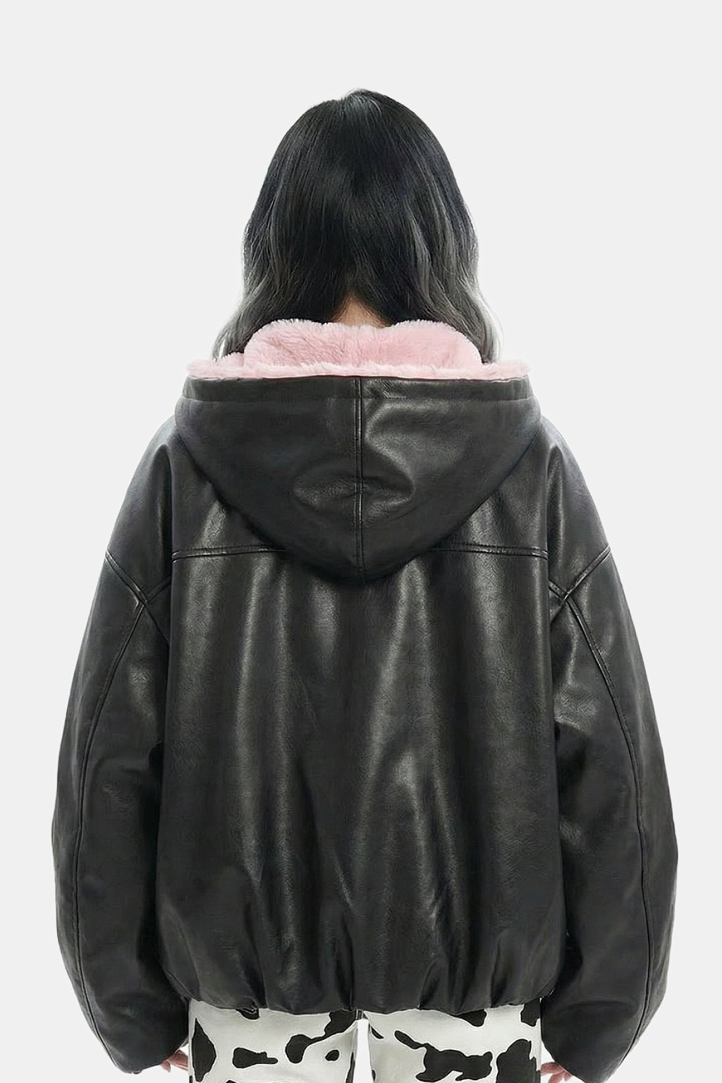 Fur leather jacket
