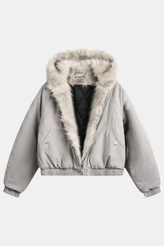 Fur-lined jacket