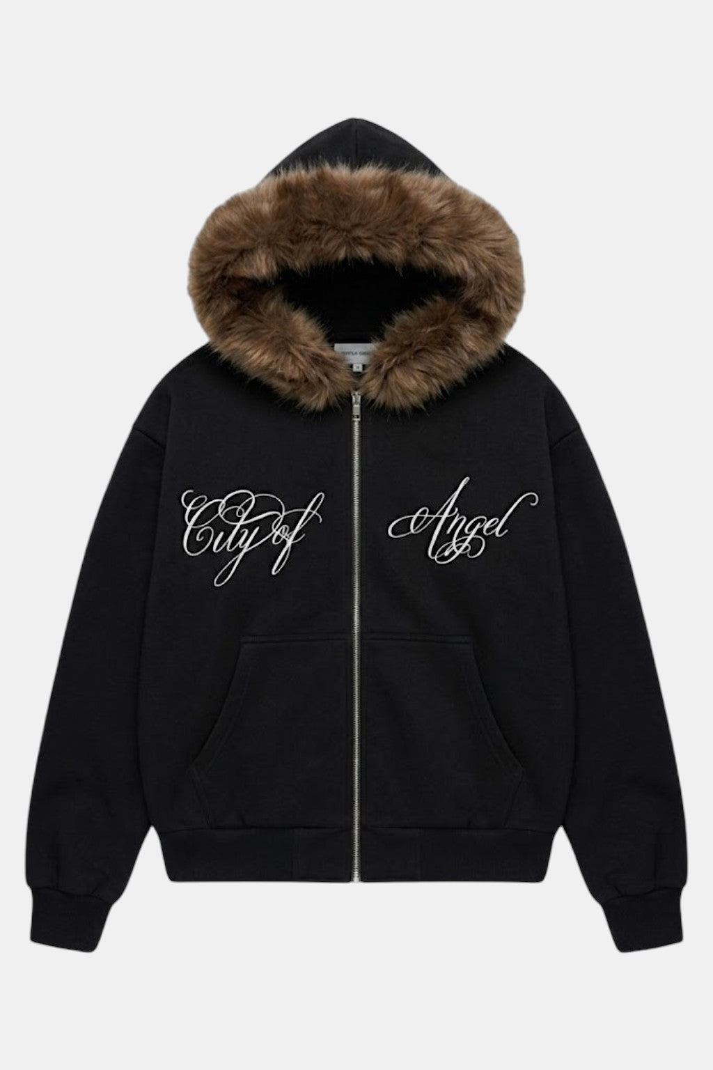 Fur jacket with calligraphy